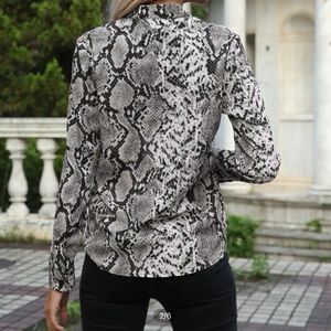 Snake skin notched blouse